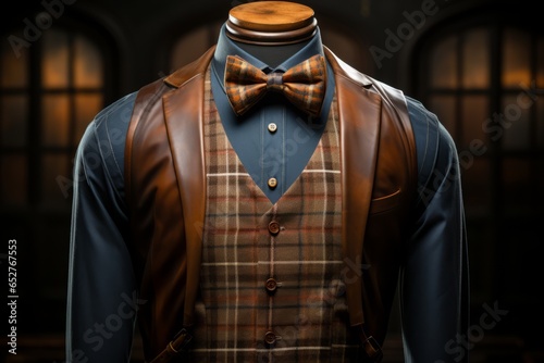  1920s bowtie and suspenders, a nod to the Great Gatsby era, Generative AI