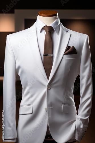 Mens suit in a mannequin with smart costume.