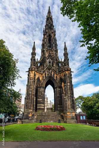 Monument to Walter Scott in the monumental city centre of Edinburgh, Scotland.