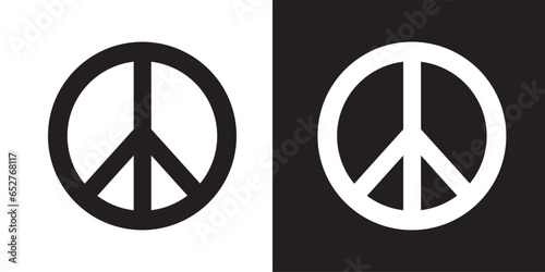 Vector illustration of a set of three peace signs of different thicknesses
