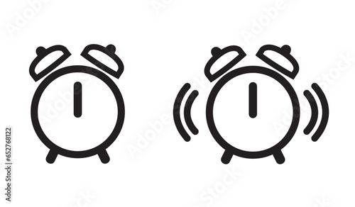 Vector illustration of two alarm clocks, one of them ringing