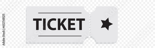 Vector illustration of a printed ticket with a star graphic and an editable text field