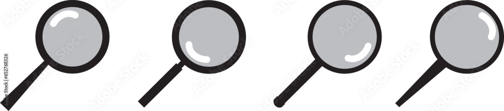 Vector design of a set of magnifiers isolated on a white background Vector design of a set of magnifiers isolated on a white background