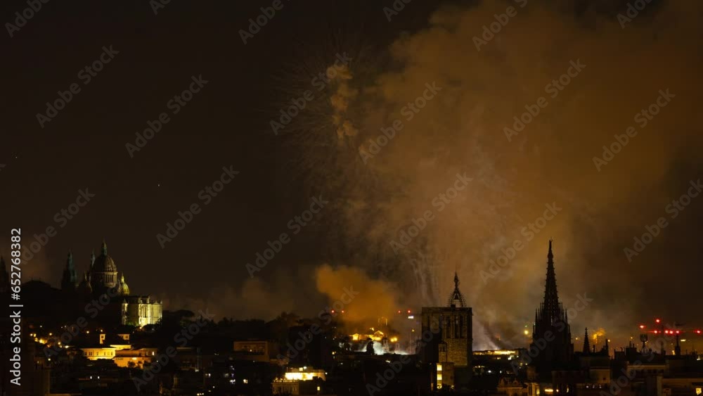 Fireworks over barcelona