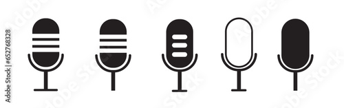Vector design of a set of vintage microphones isolated on a white background © Paolo Boaretto/Wirestock Creators
