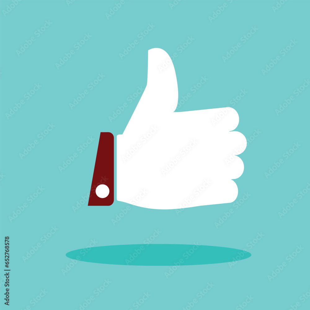 Vector illustration of a thumb up gesture on the blue background Vector illustration of a thumb up gesture on the blue background