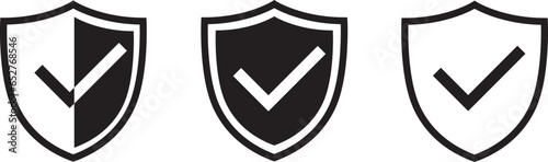 Shield check mark icon vector illustration photo