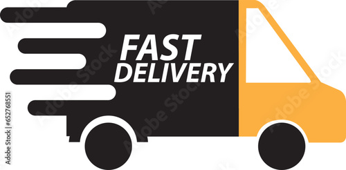 Vector icon depicting a delivery truck representing fast shipping services