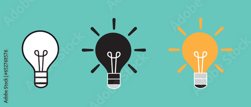 Vector illustration of light bulb on the blue background