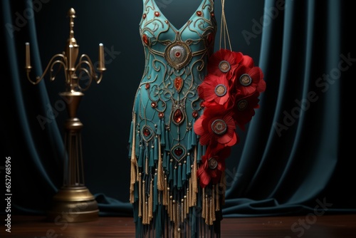 Flapper style dress from the Roaring Twenties, Generative AI photo