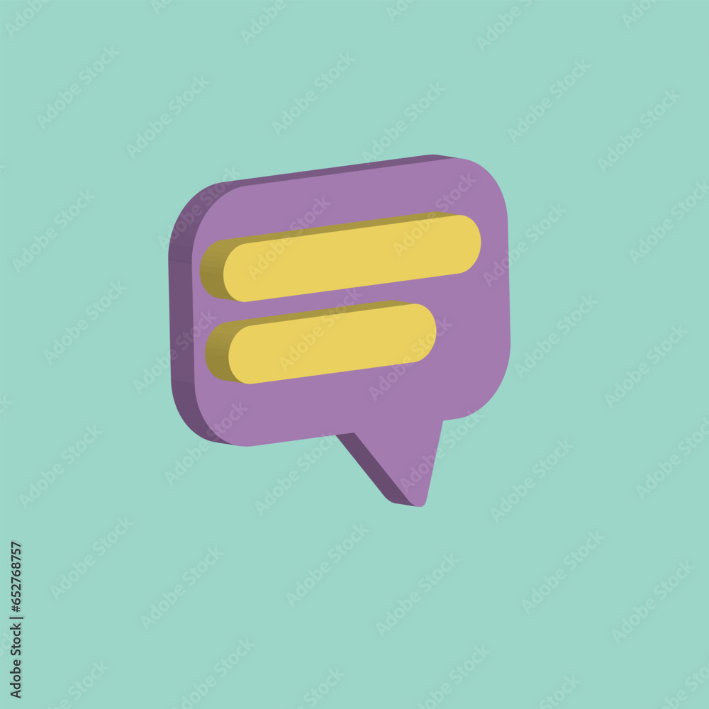Vector design of a text bubble isolated on a mint green background Vector design of a text bubble isolated on a mint green background