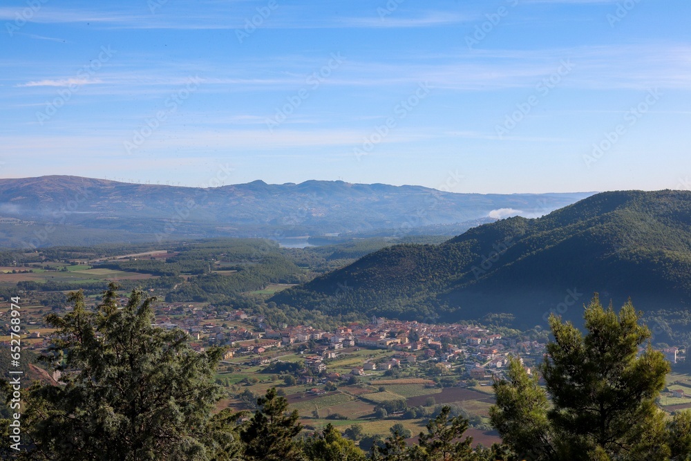 Mountains and cityscape of Moliterno in southern Italy