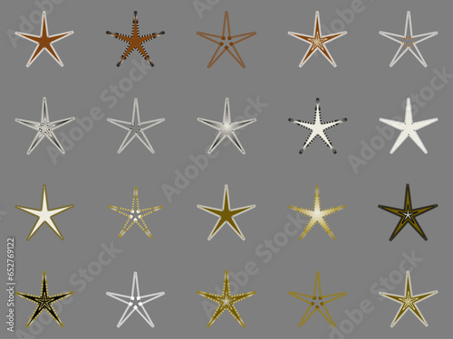 gold star  bronze star  silver star  stars set
