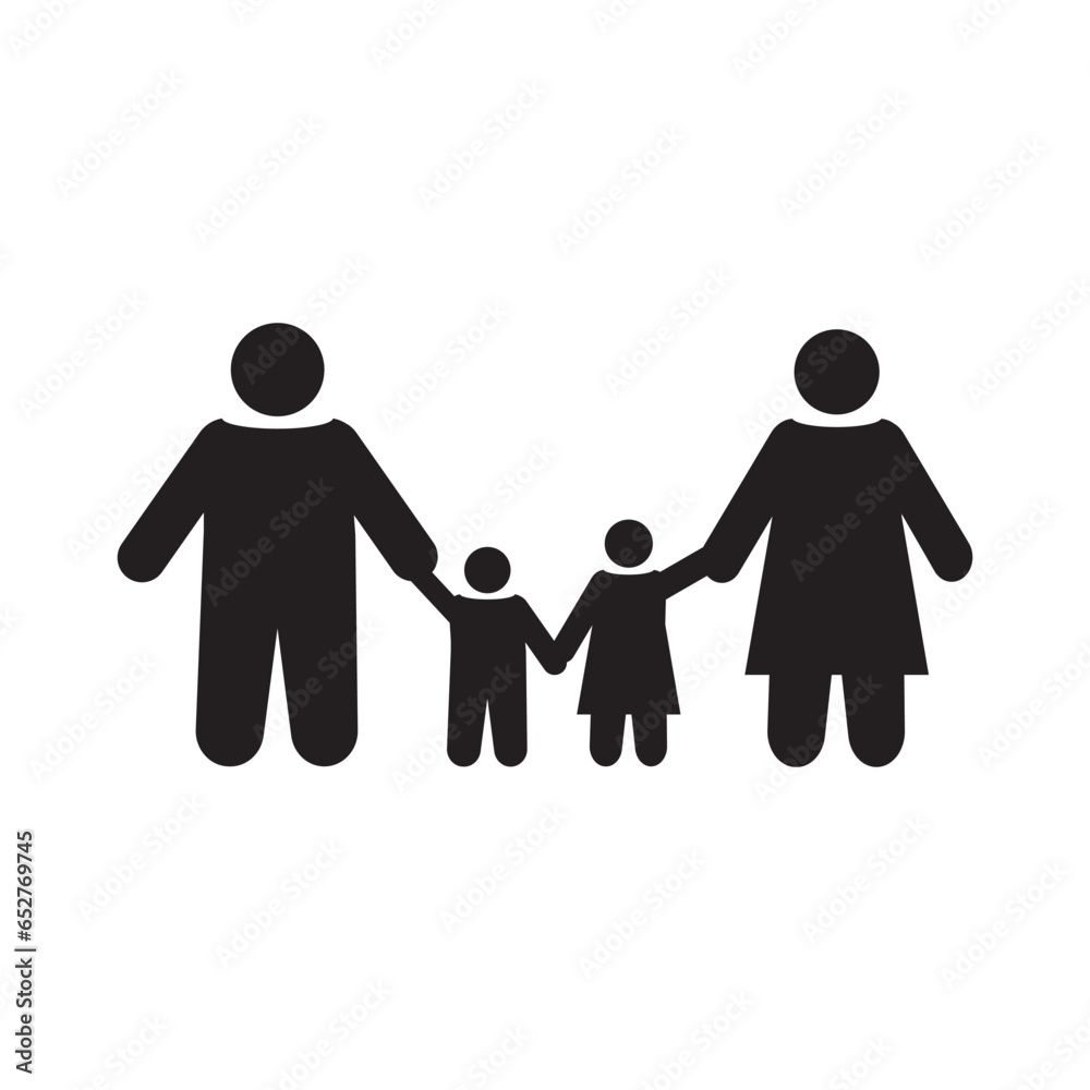                              Vector illustration custom family icon profile flat design illustration