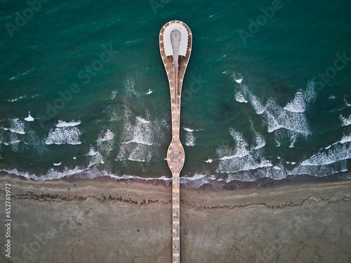 Aerial drone shot of Punta del Este beach view photo