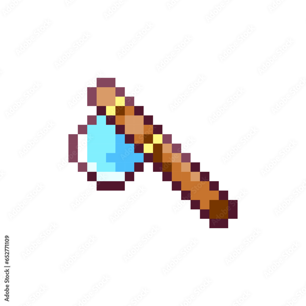 Pixel Art Axe Icon. 8bit Retro Game Craft Tool and Weapon Axe Sticker. Vintage 80s, 90s Arcade Video Game Style Element for Game Asset or Sprite, Interface Symbol, or decorative pattern. Pixel Art Axe Icon. 8bit Retro Game Craft Tool and Weapon Axe Sticker. Vintage 80s, 90s Arcade Video Game Style Element for Game Asset or Sprite, Interface Symbol, or decorative pattern.