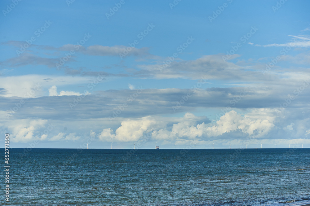 Clouds and blue sky over North Sea. High quality photo