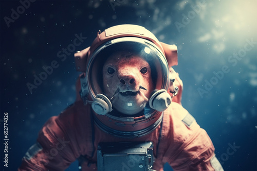 a pig astronaut