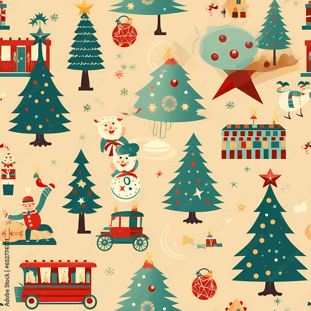 Christmas is here! Varied Pattern Cartoon Illustration. Generative AI illustration. Christmas is here! Varied Pattern Cartoon Illustration. Generative AI illustration.