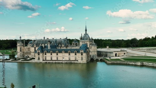  Chateau de Chantilly ( Chantilly Castle ), Oise, Picardie, France.Drone chot 4k photo