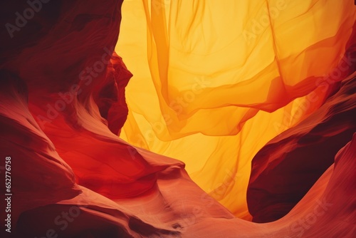 Red and Yellow Canyon Minimalism in a negative artistic space. Visual abstract metaphor. Geometric shapes with gradients.