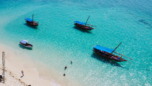 Sea in Zanzibar shot from Drone