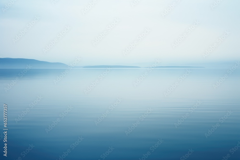 Gray and Blue Lake Minimalism in a negative artistic space. Visual abstract metaphor. Geometric shapes with gradients.