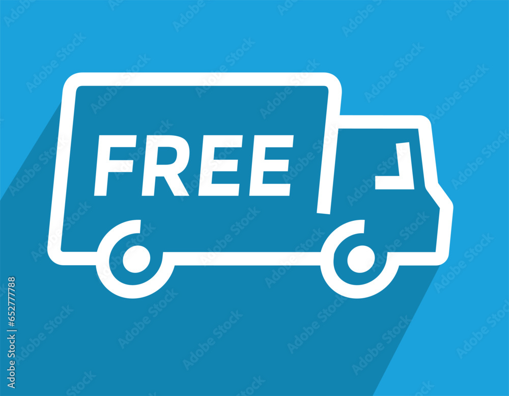 free delivery or shipping, simple linear truck logo or icon, vector illustration free delivery or shipping, simple linear truck logo or icon, vector illustration