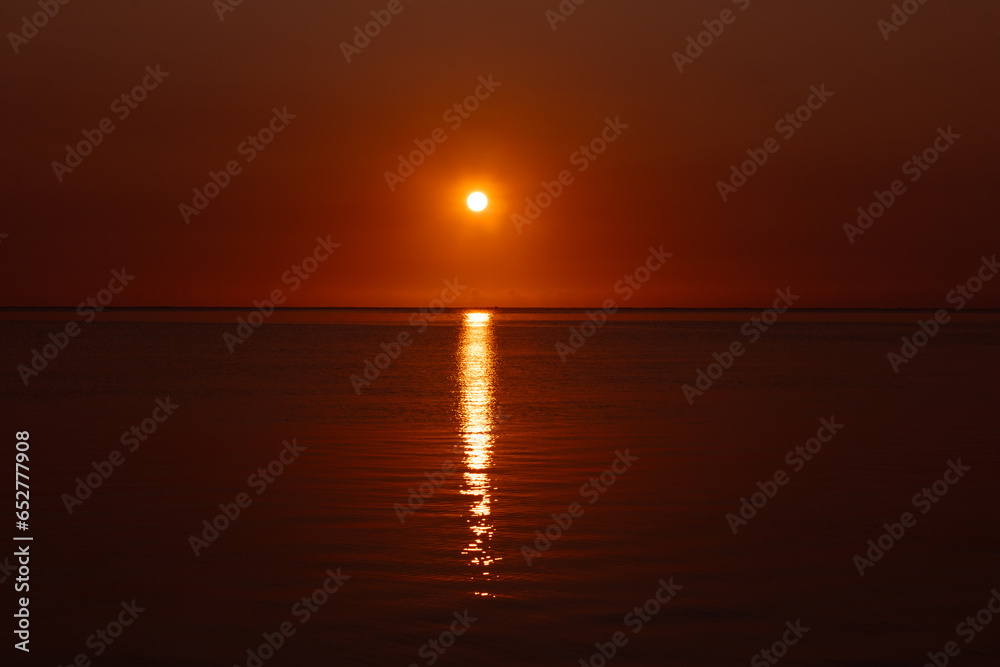 sunset in the sea in Zanzibar