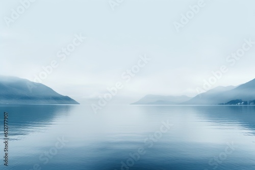 Gray and Blue Lake Minimalism in a negative artistic space. Visual abstract metaphor. Geometric shapes with gradients.