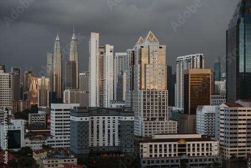 Beautiful shot of modern buildings in the city center of Kuala Lumpur