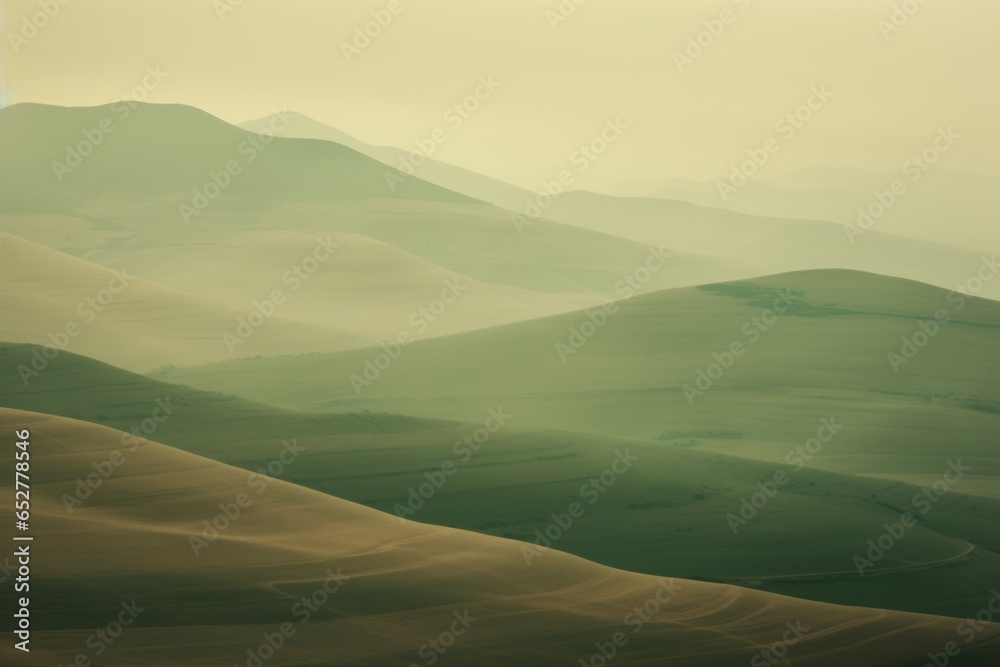 Green and Brown Valley Minimalism in a negative artistic space. Visual abstract metaphor. Geometric shapes with gradients. Green and Brown Valley Minimalism in a negative artistic space. Visual abstract metaphor. Geometric shapes with gradients.