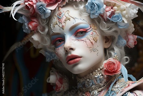 Whimsical fairytale character's makeup, Generative AI 