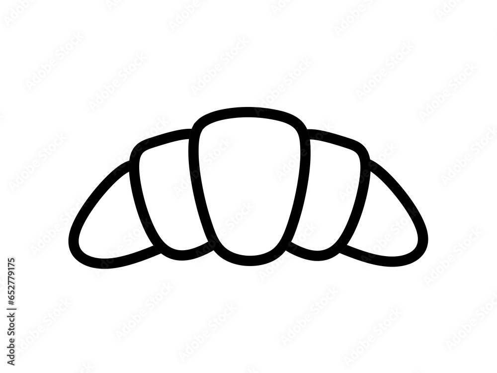 croissant icon vector with line design croissant icon vector with line design