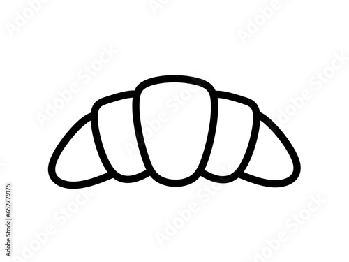 croissant icon vector with line design