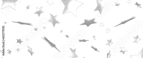 Group of silver stars isolated on white background.