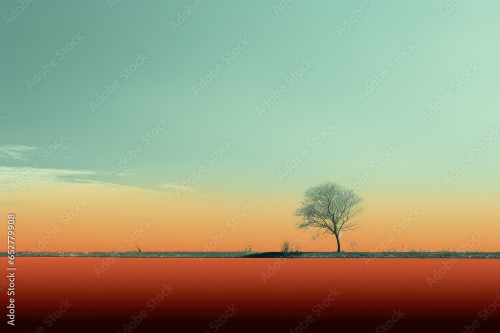 Teal and Orange Landscape Minimalism in a negative artistic space. Visual abstract metaphor. Geometric shapes with gradients. Teal and Orange Landscape Minimalism in a negative artistic space. Visual abstract metaphor. Geometric shapes with gradients.