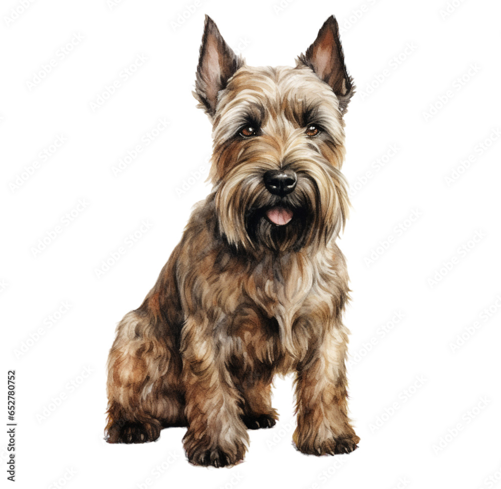 Watercolor illustration of a dog. Generative AI, png image