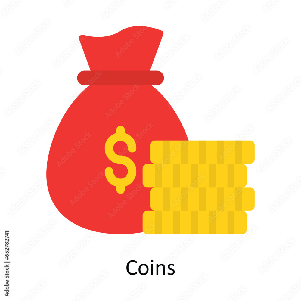 Coins vector Flat Icon Design illustration. Symbol on White background EPS 10 File Coins vector Flat Icon Design illustration. Symbol on White background EPS 10 File