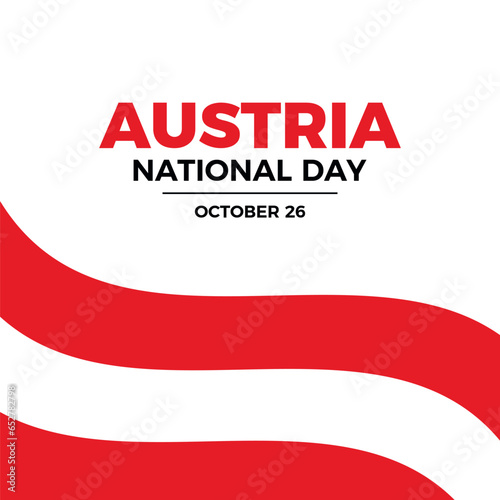 Austria National Day poster vector illustration. Waving flag of austria icon vector isolated on a white background. October 26 each year. Important day