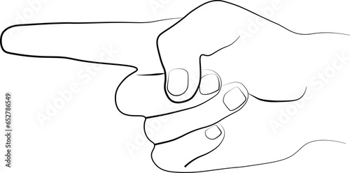  hand pointing with finger isolated on white background. hand gestures - pointing with forefinger