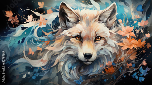 Aqua Canid: Watercolor Whimsy
