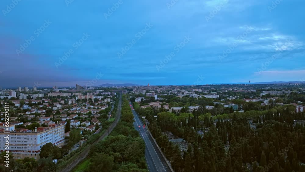 Montpellier's Aubes, where trains meet a fiery dawn.
Montpellier's Aubes, where trains meet a fiery dawn.
