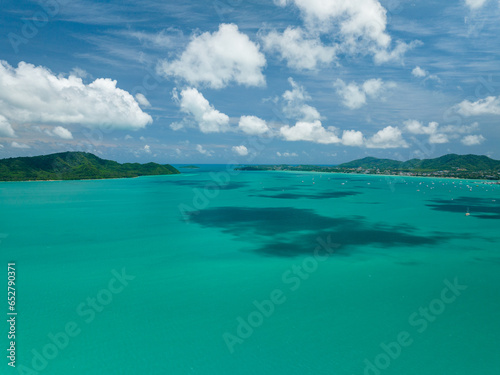 Aerial view of beautiful sea in summer season landscape view sea background