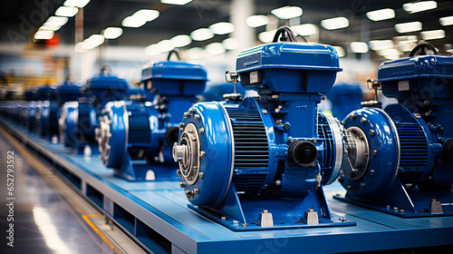 Pumps and motors in a water distribution facility photo