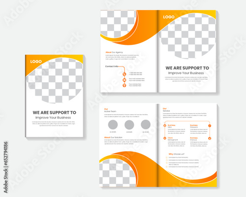 business brochure design cover template yellow color creative modern bi fold brochure corporate presentation multipurpose editable text and fully vector EPS file for update. 