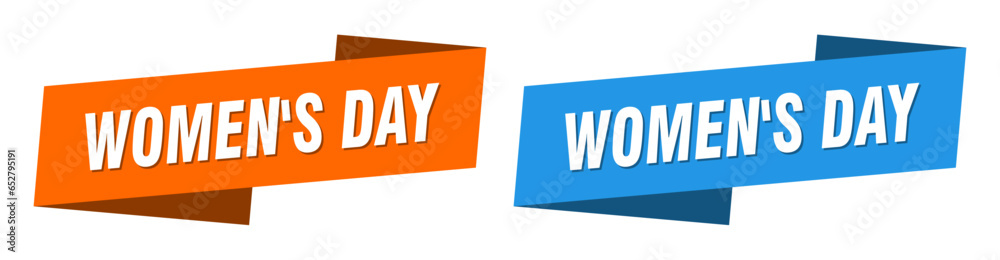 women's day banner. women's day ribbon label sign set women's day banner. women's day ribbon label sign set