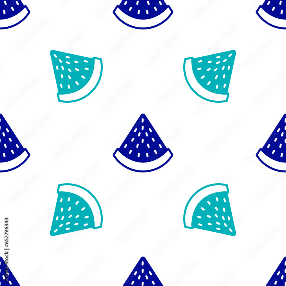 Blue Watermelon icon isolated seamless pattern on white background. Vector Blue Watermelon icon isolated seamless pattern on white background. Vector