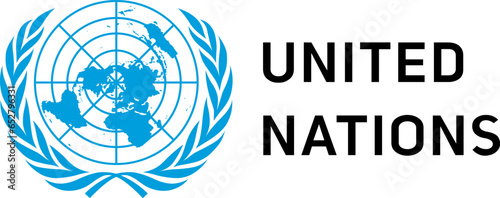 United Nations logo. UN icon. Vector illustration photo