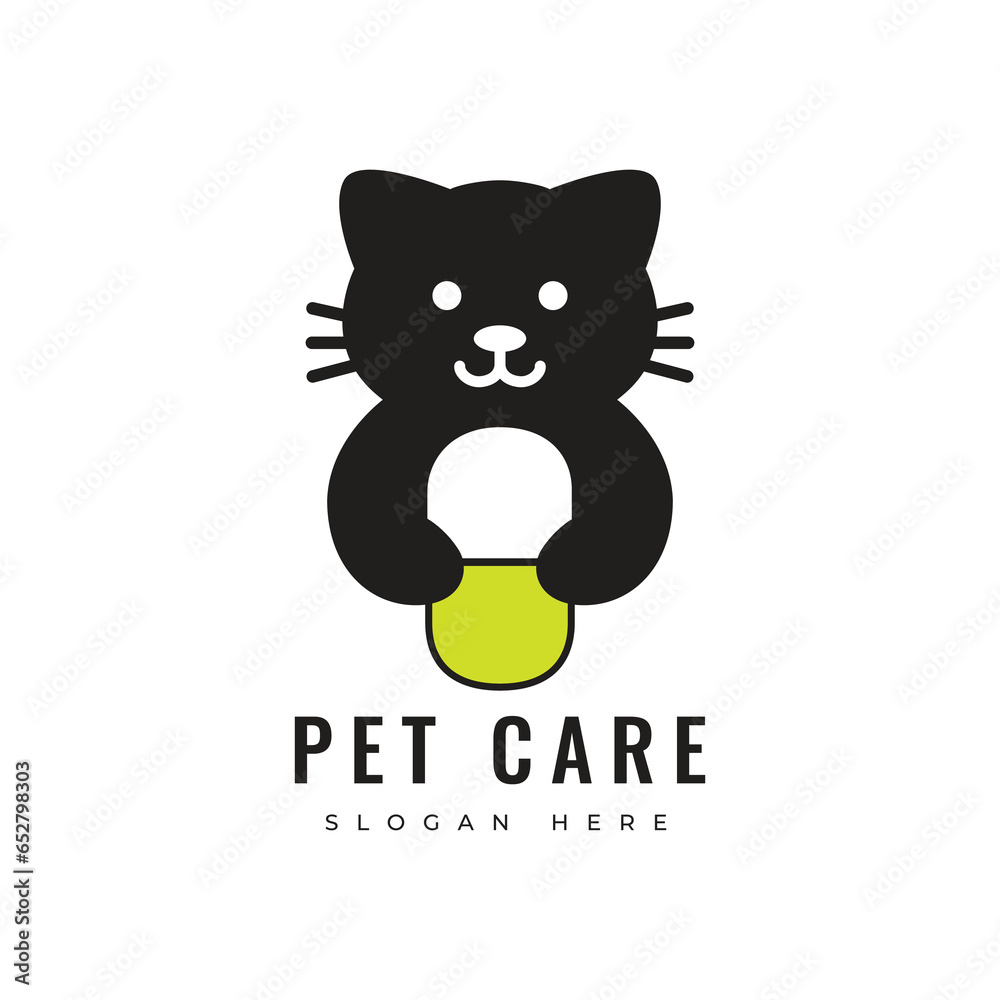 animal cat mammal character pet shop veteranian logo design vector graphic illustration animal cat mammal character pet shop veteranian logo design vector graphic illustration